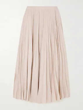 Pleated pink midi skirt