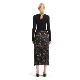 Pleated Printed Crinkle Skirt