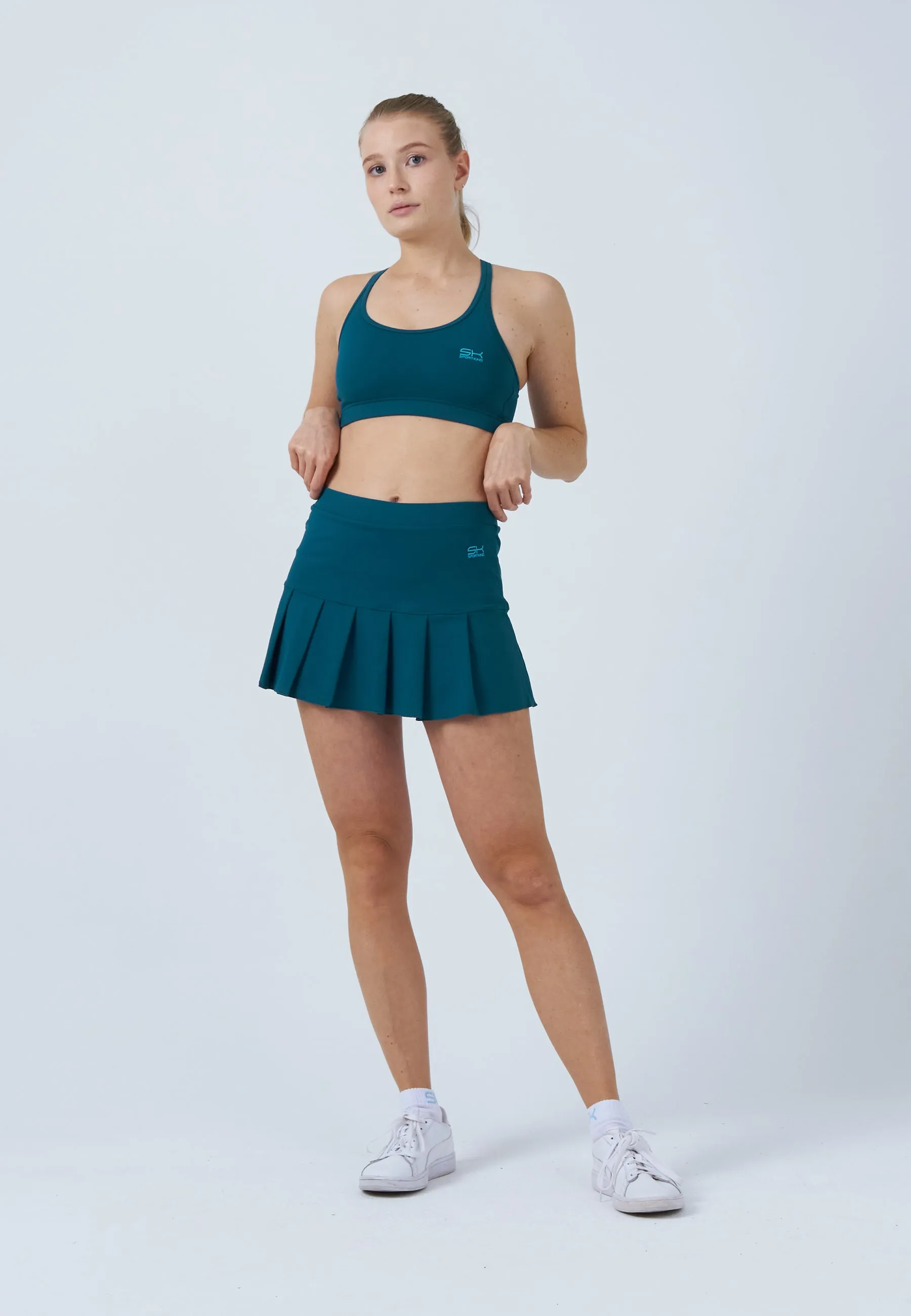 Pleated Tennis Skort, dark teal