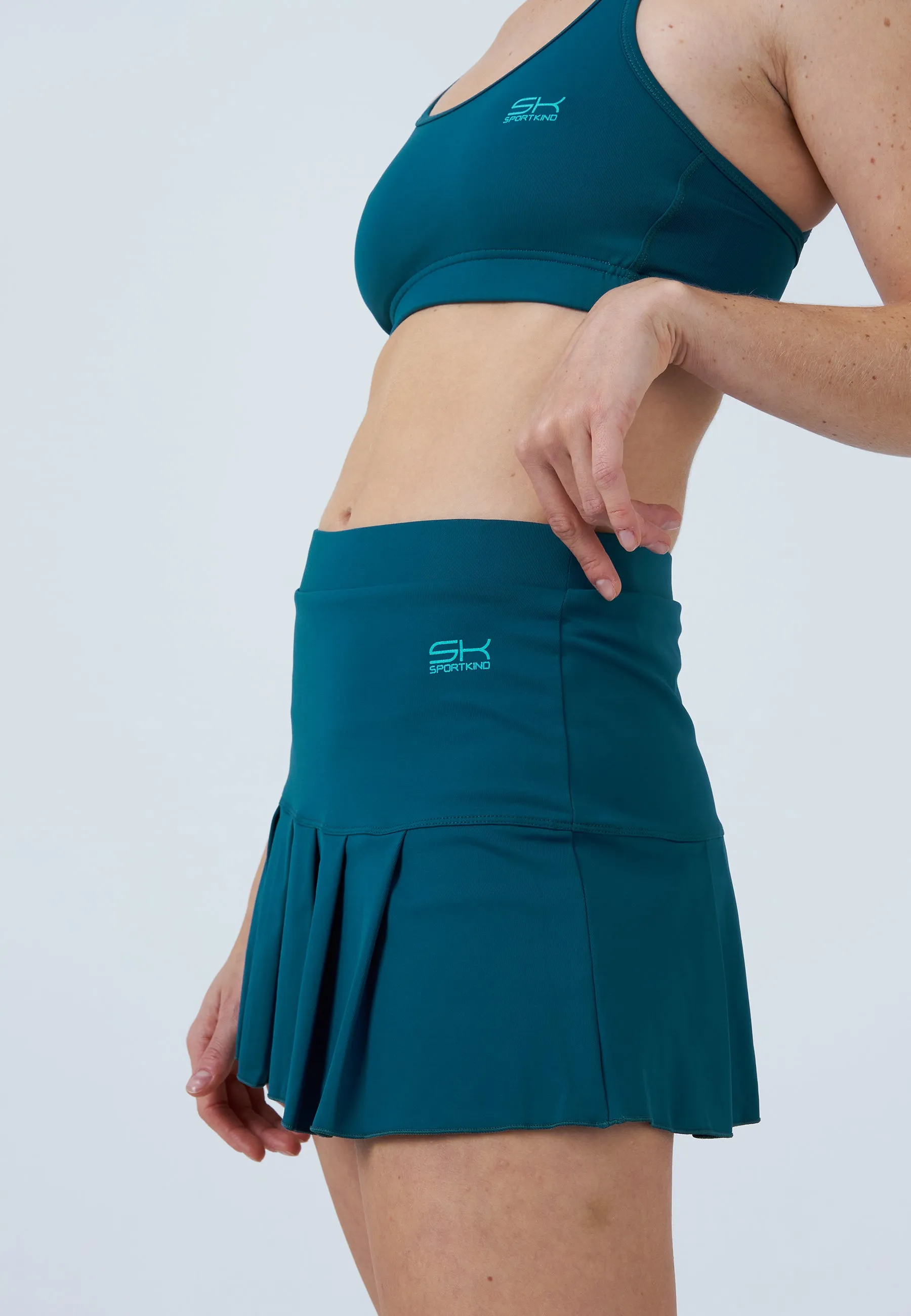 Pleated Tennis Skort, dark teal