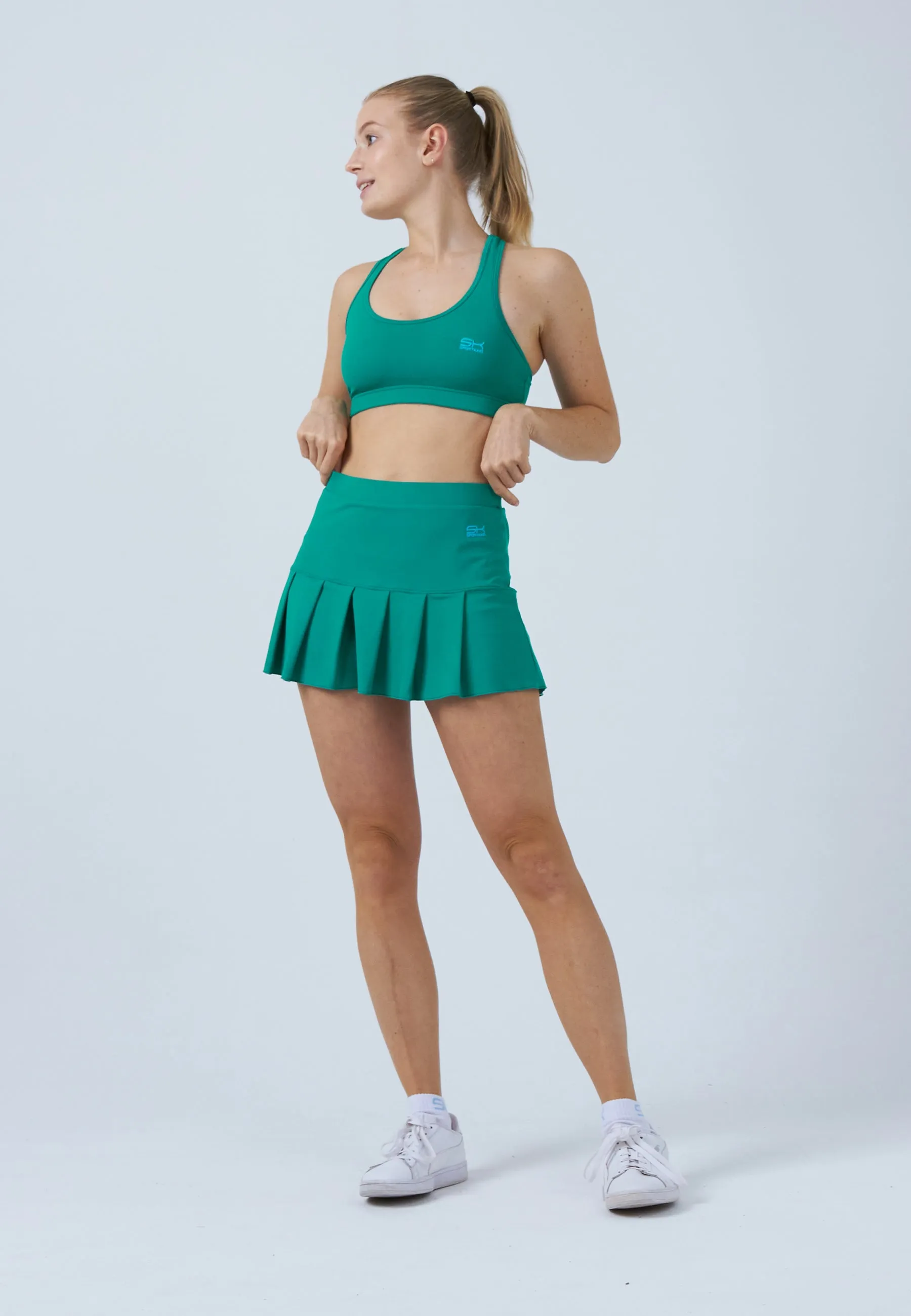 Pleated Tennis Skort, emerald green