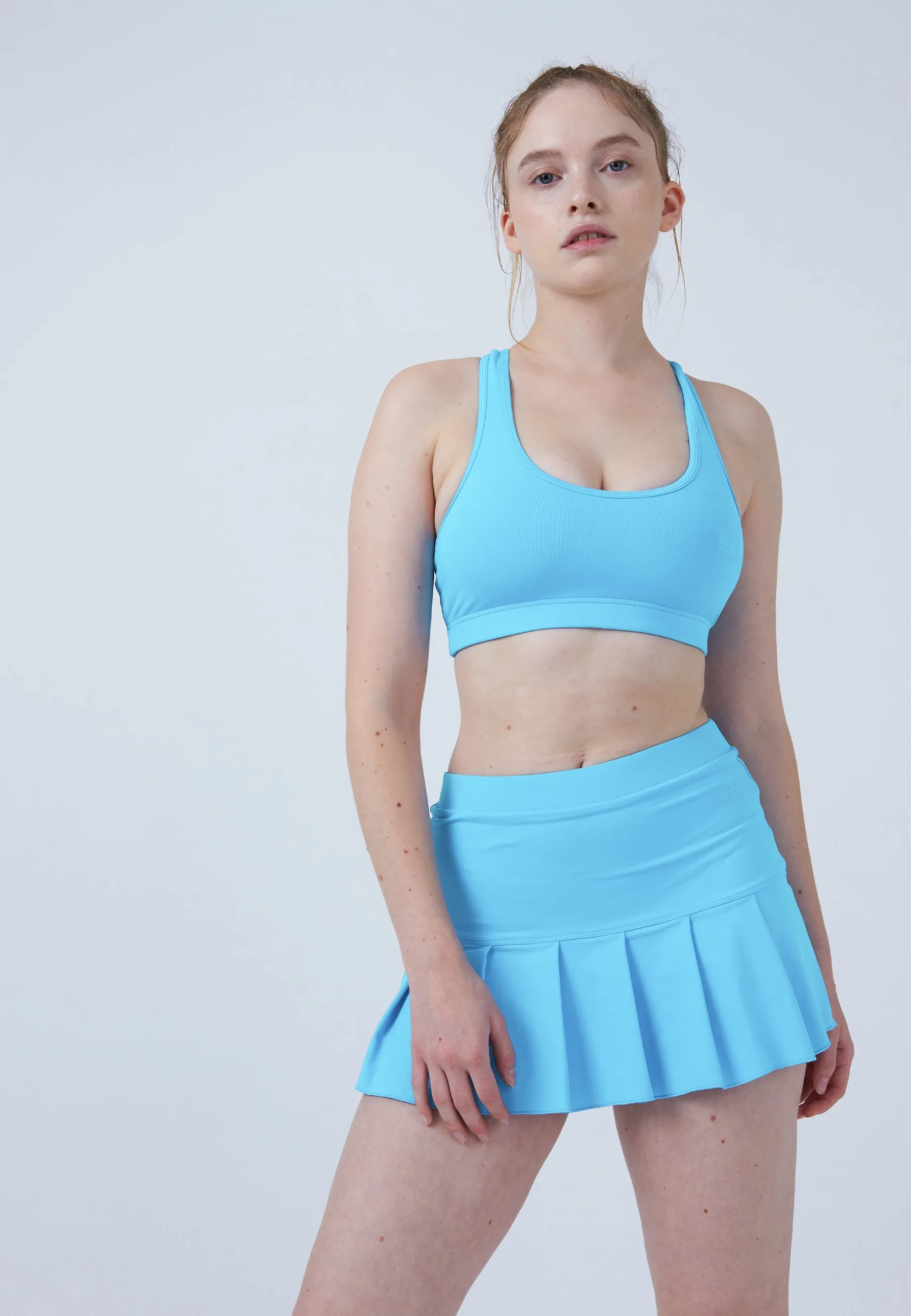 Pleated Tennis Skort, light blue