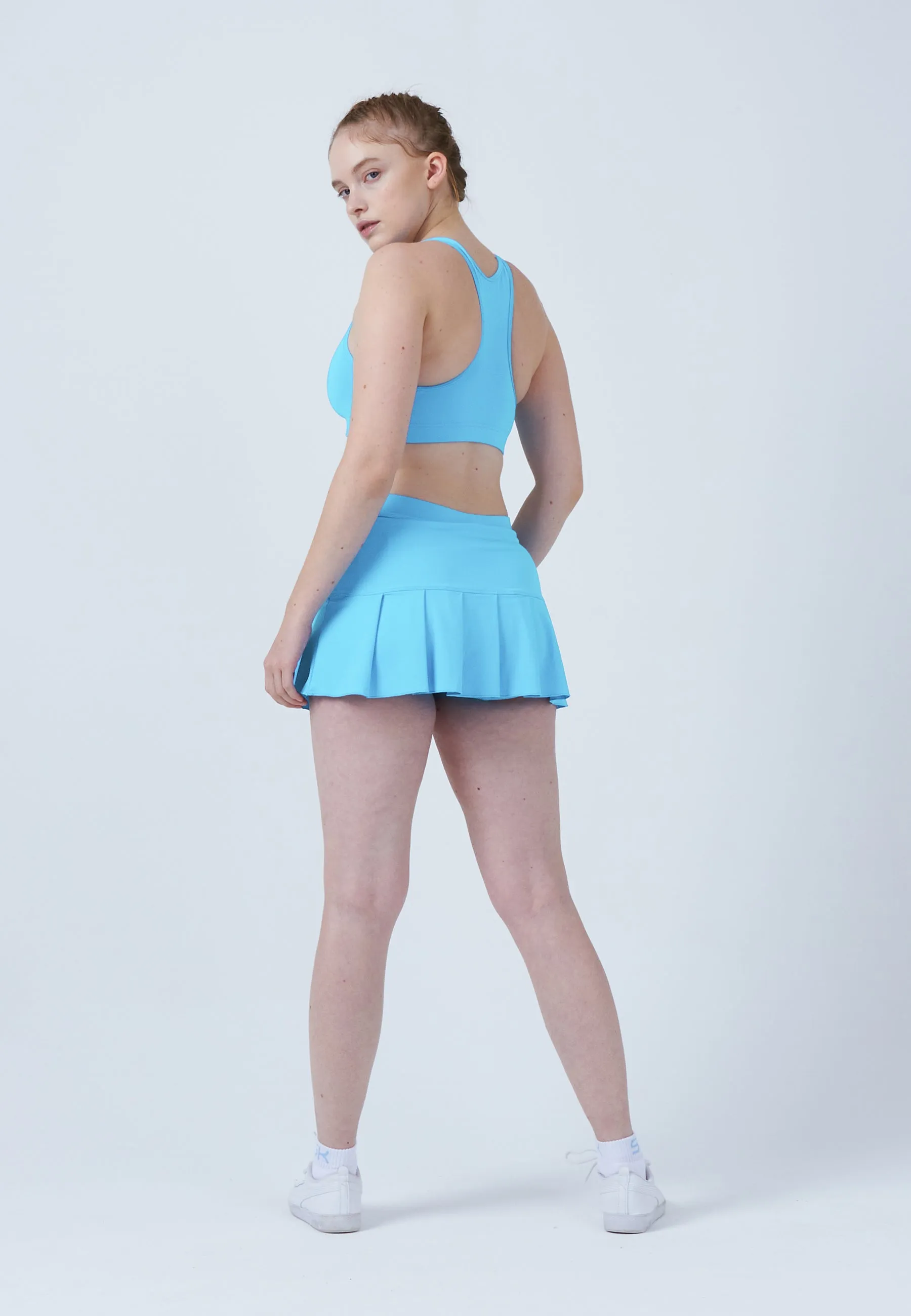 Pleated Tennis Skort, light blue