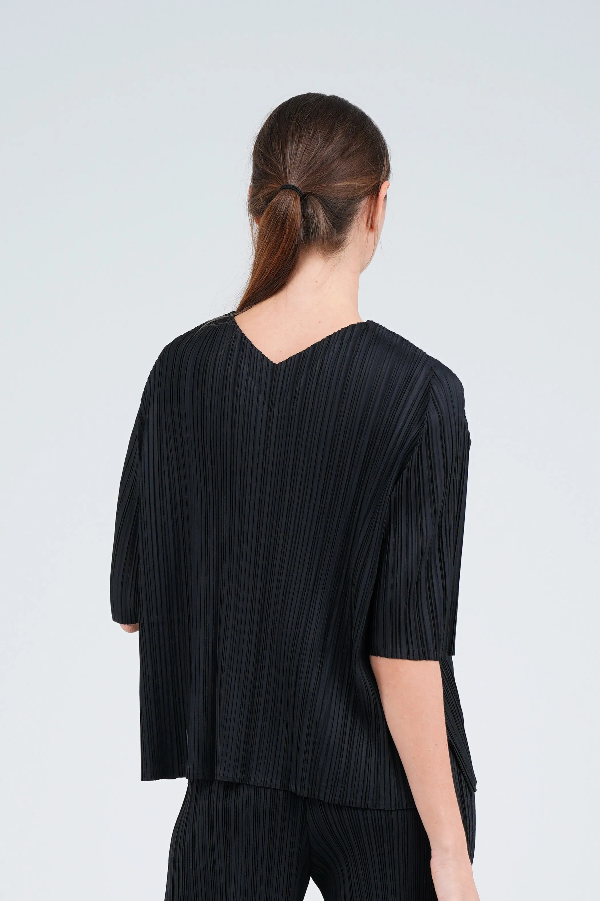 Pleated V-Neck Top