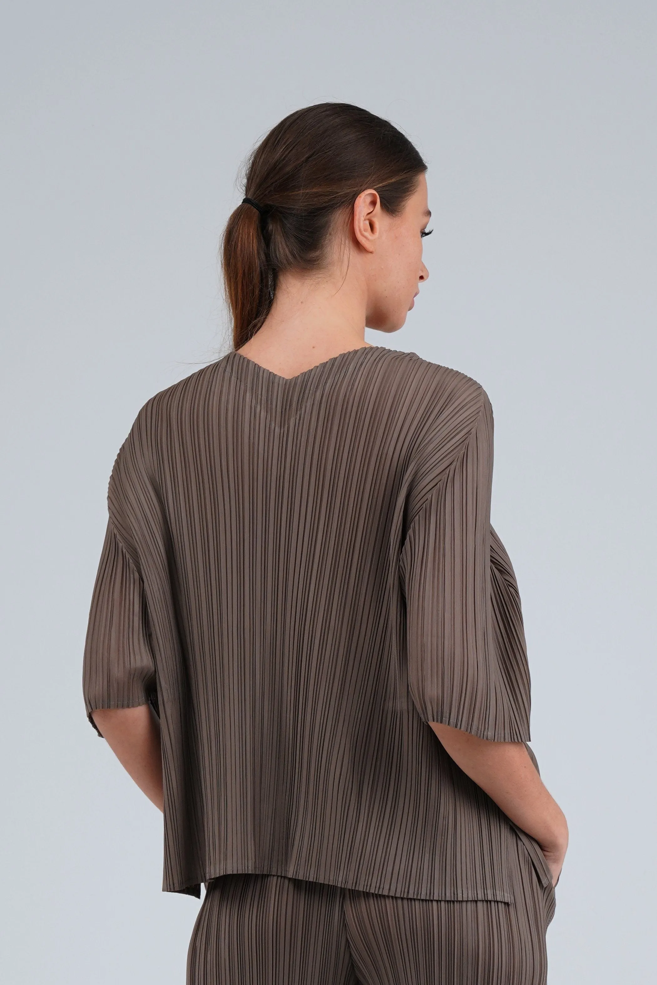 Pleated V-Neck Top