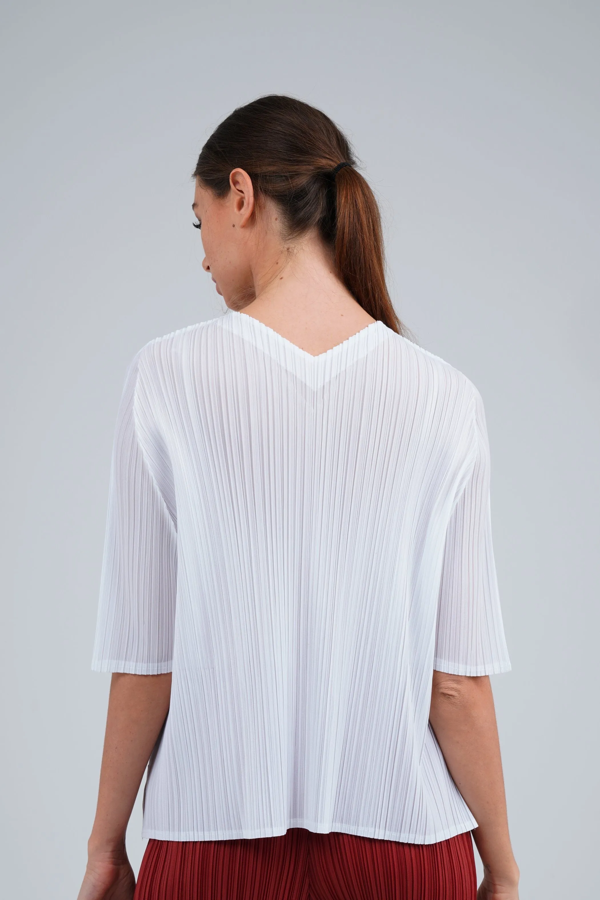 Pleated V-Neck Top