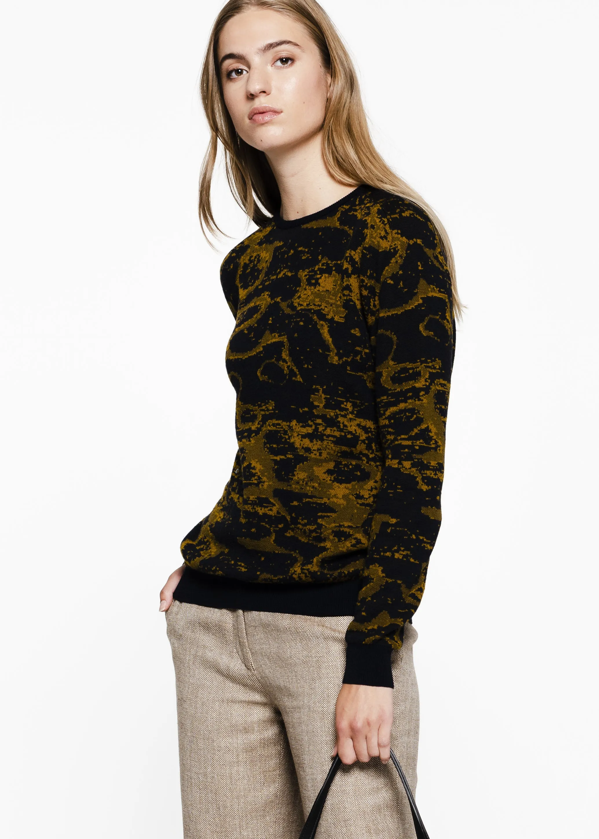 Pure Merino Wool sweater Shebano Nuvola Midnight