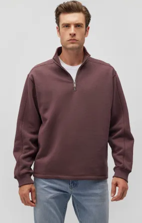 QUARTER ZIP SWEATSHIRT IN HUCKLEBERRY