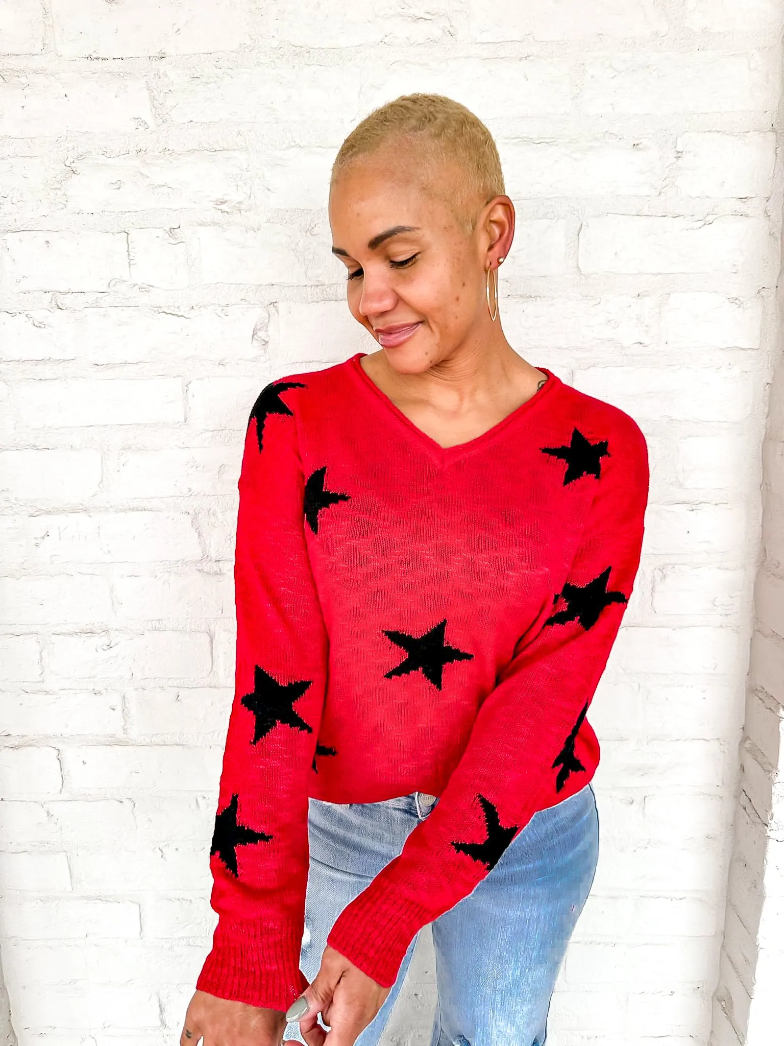 Queen Of Americana Game Day Sweater Red