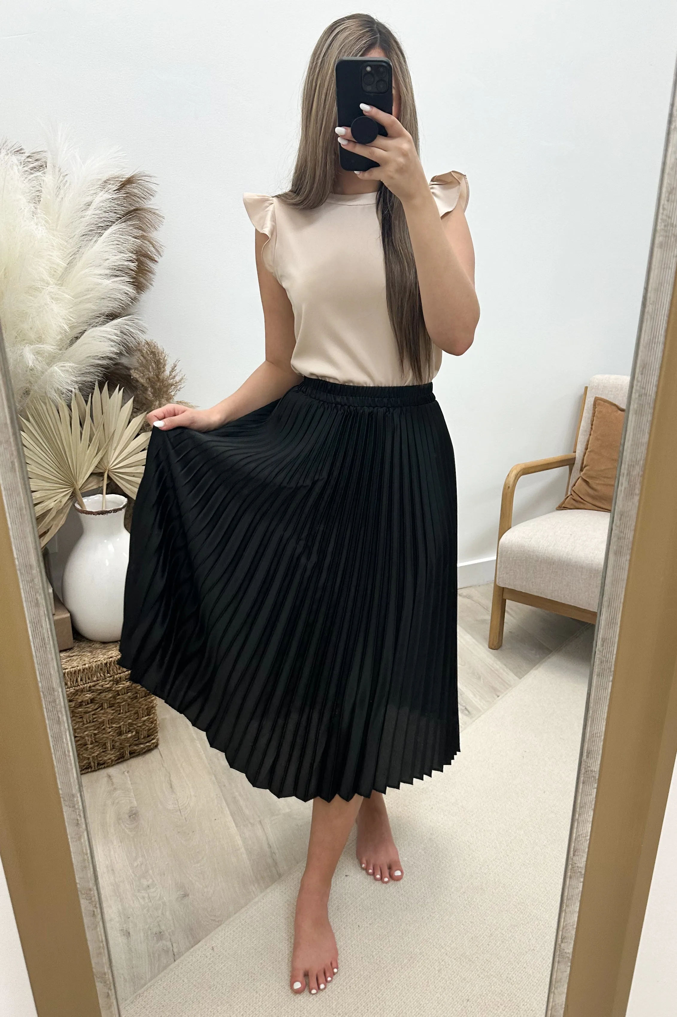 "Endless Possibilities" Midi Skirt (Black)