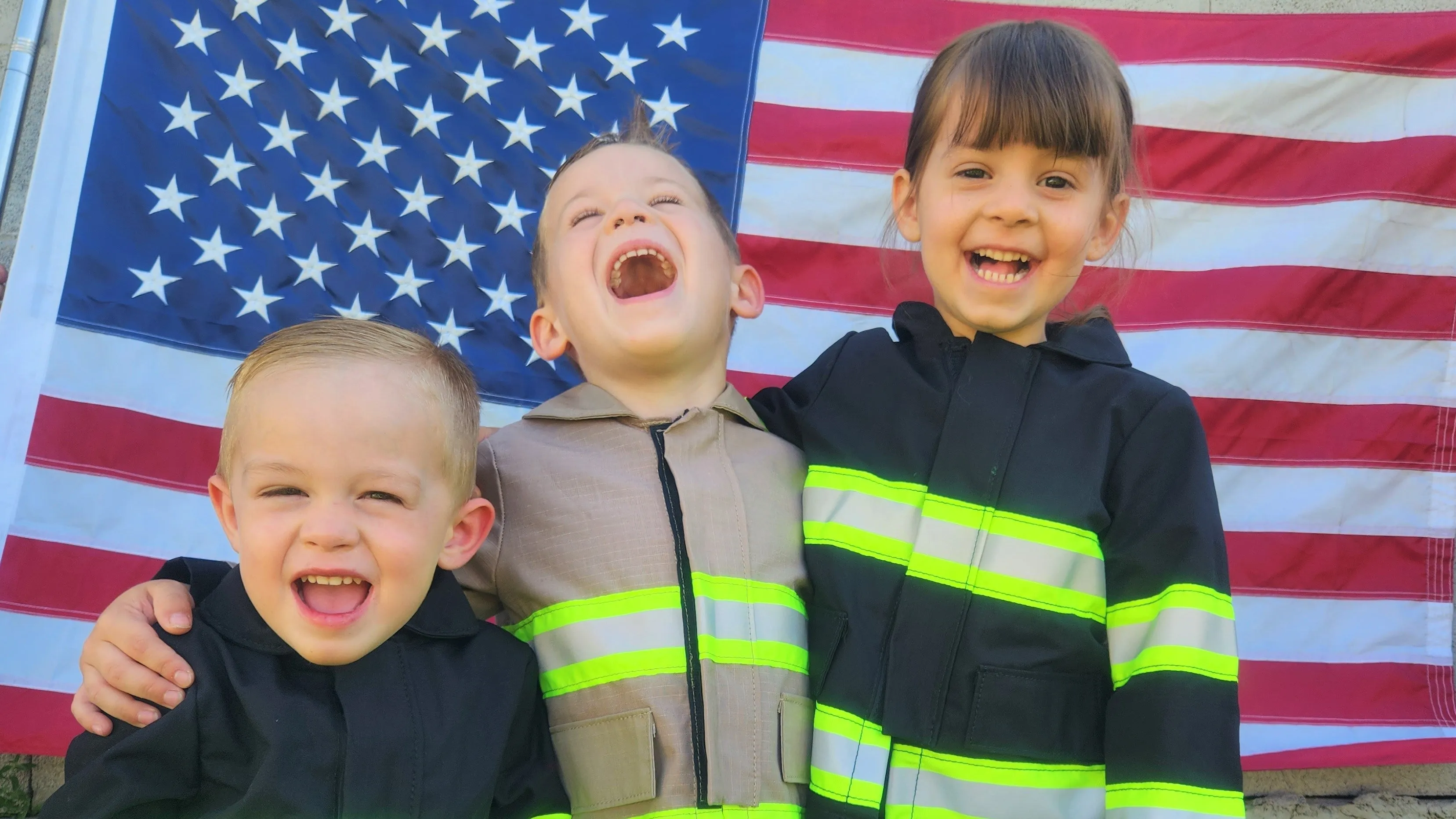 RED MALTESE CROSS Firefighter Personalized 3PC Toddler Outfit