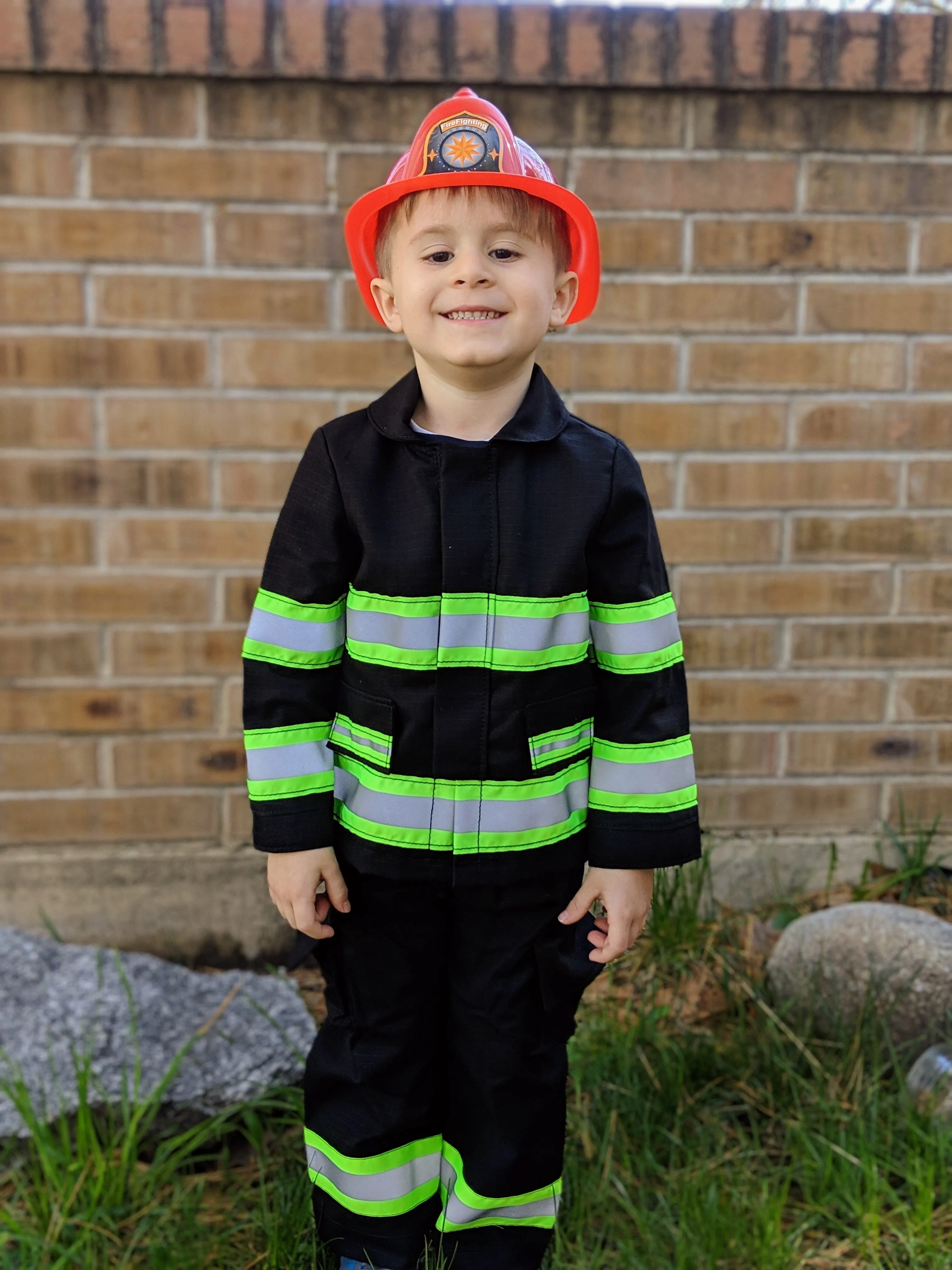 RED MALTESE CROSS Firefighter Personalized 3PC Toddler Outfit