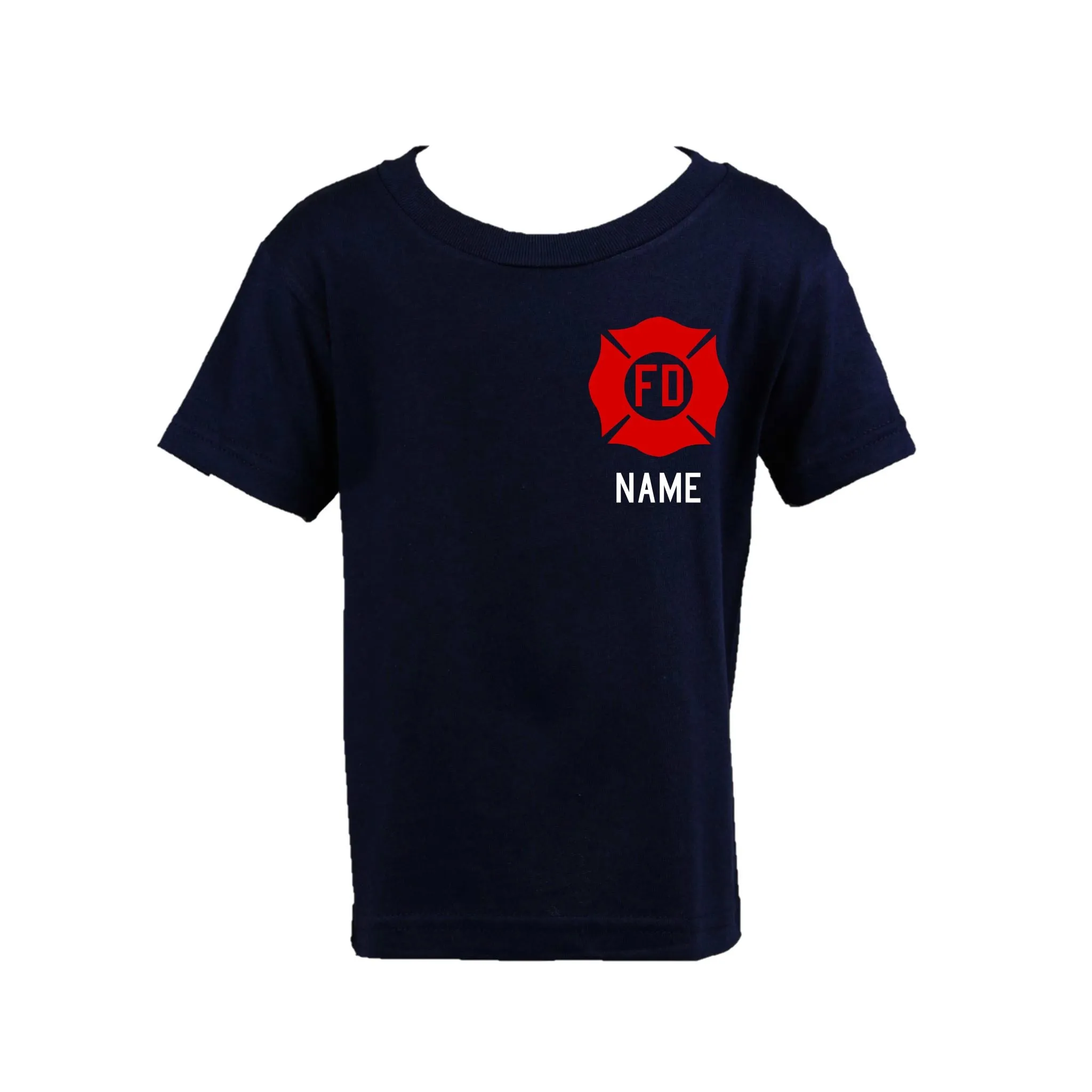 RED MALTESE CROSS Firefighter Personalized 3PC Toddler Outfit