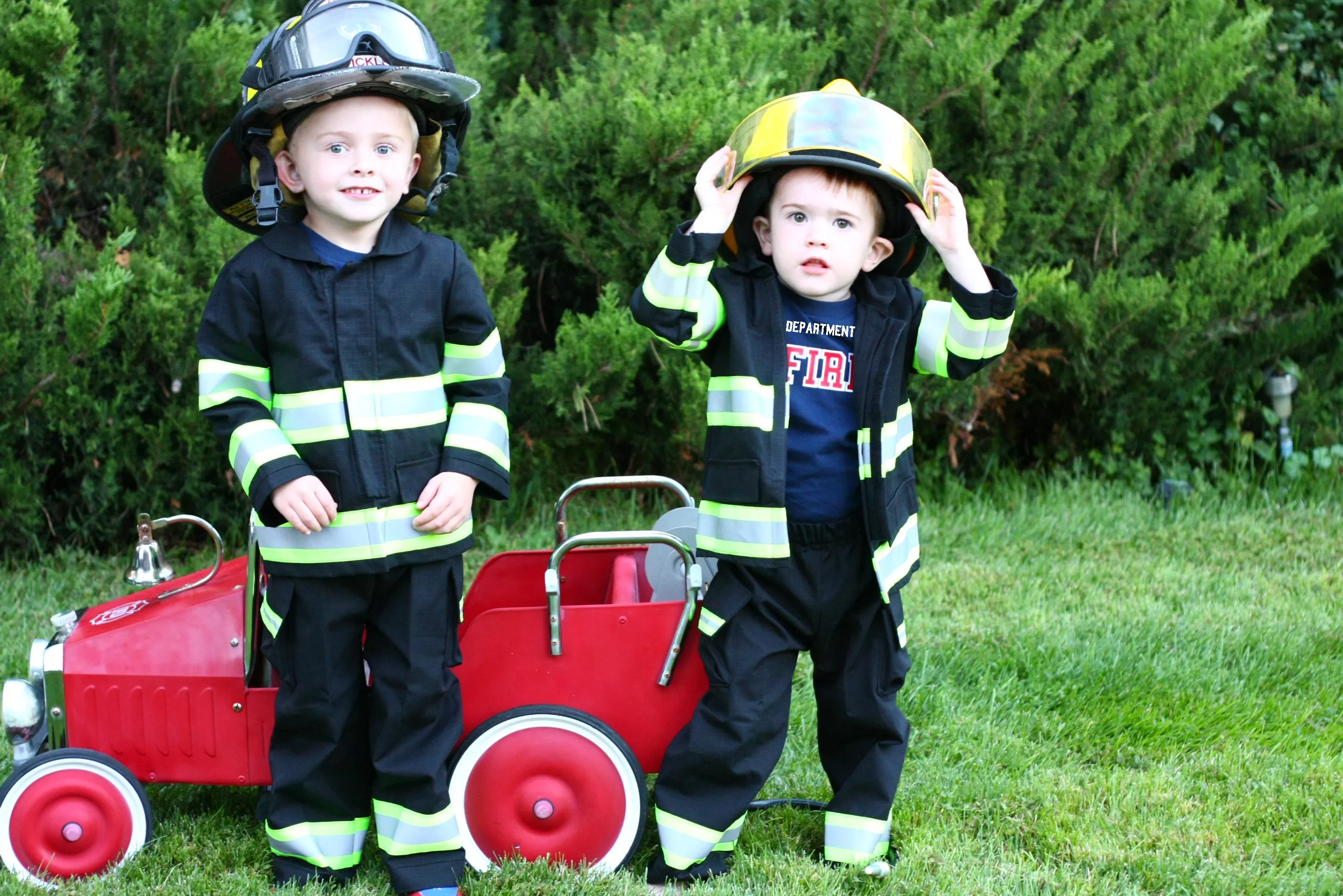 RED MALTESE CROSS Firefighter Personalized 3PC Toddler Outfit