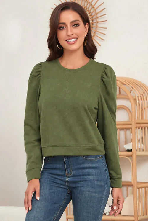 Round Neck Long Sleeve Sweatshirt