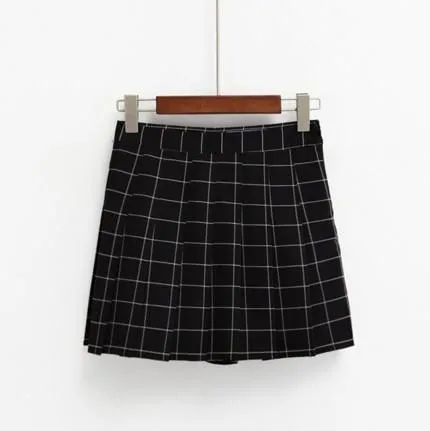 Sale Grid School Short Pleated Skirt