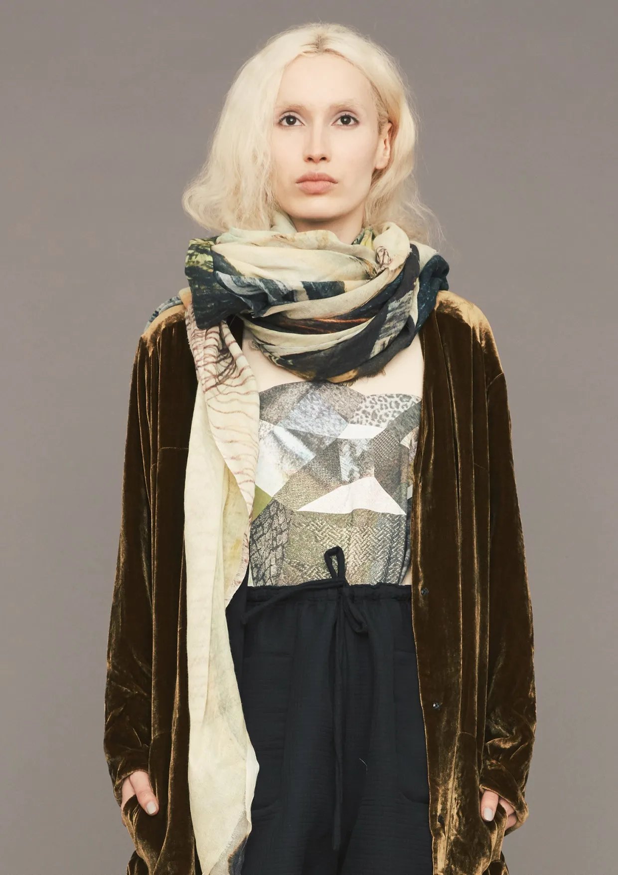 SCARF FRINGE - SOFT MODAL printed drawings