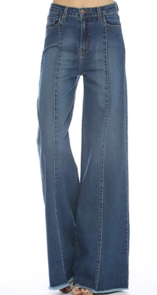 Seamed Wide Leg Jeans