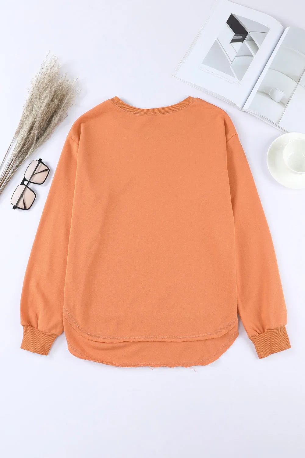 Side Slit Drop Shoulder Sweatshirt