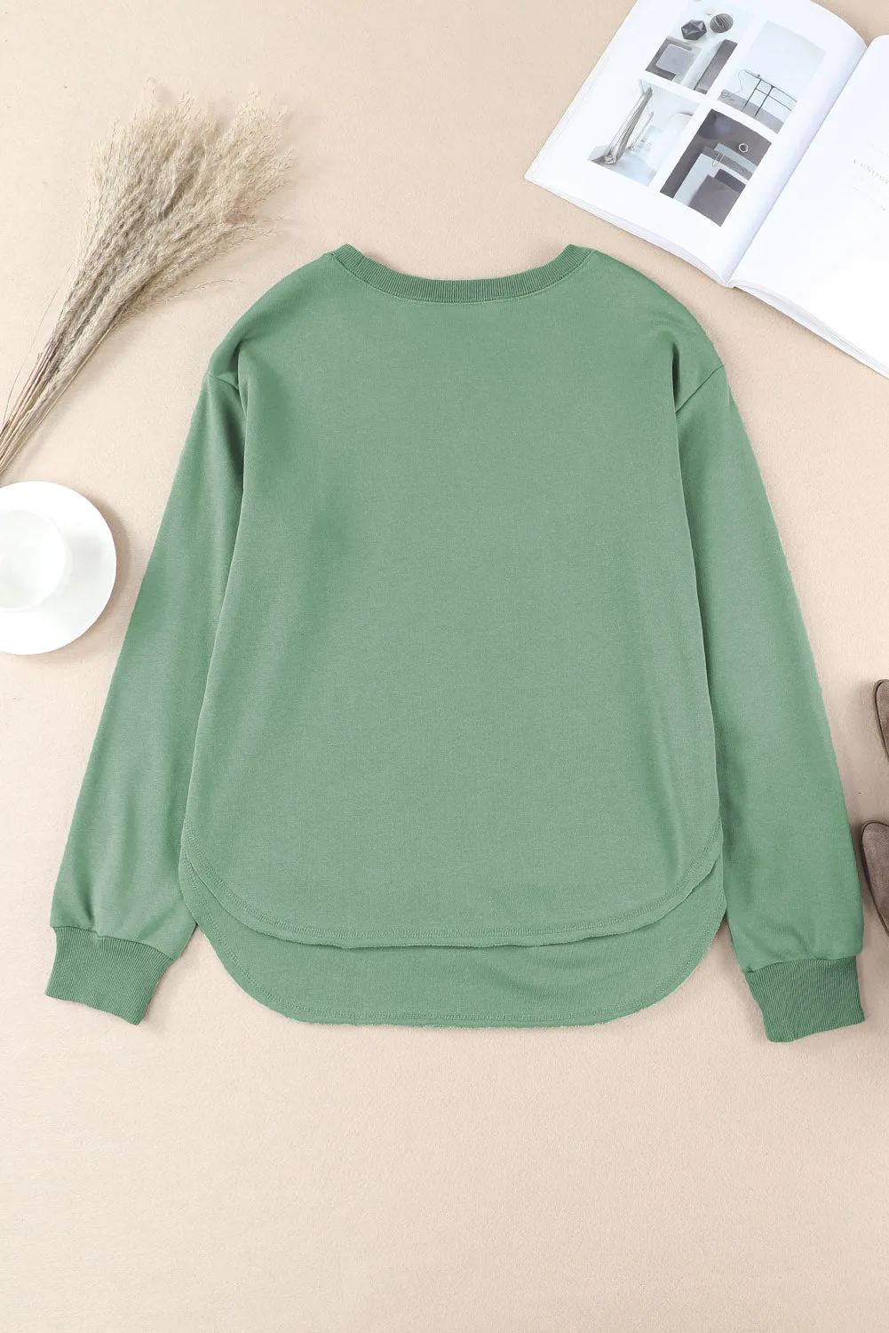 Side Slit Drop Shoulder Sweatshirt