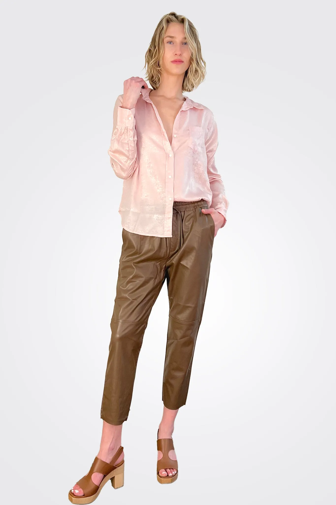 Siena Shimmer Shirt - Light Pink