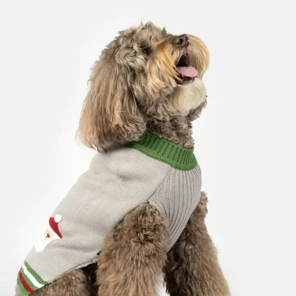 Silver Paw Santa Holiday Cardigan