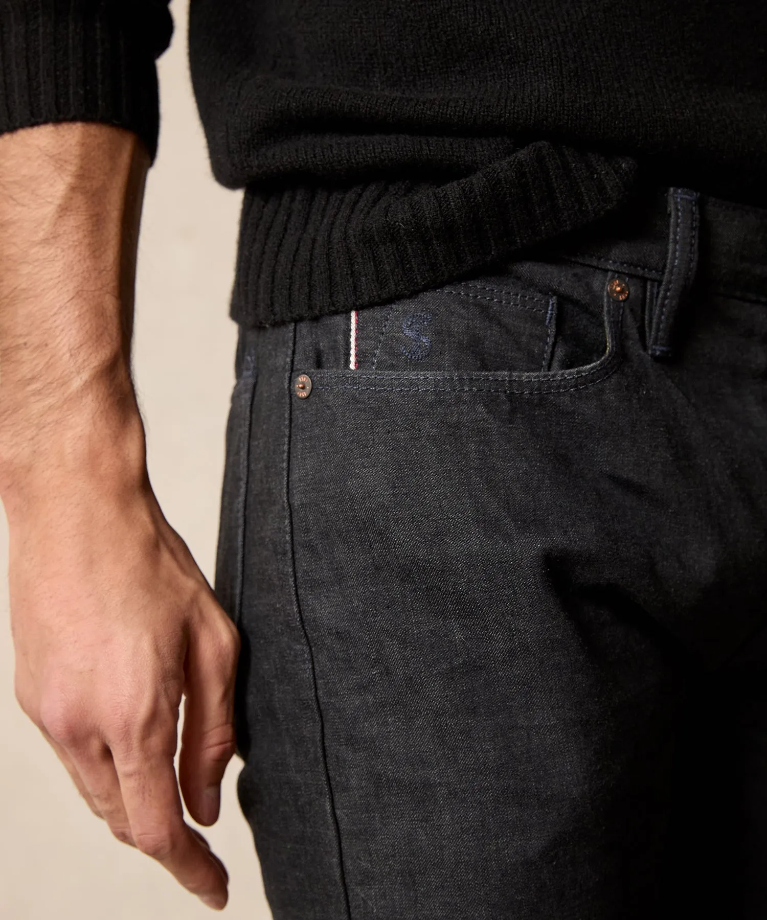 Slim Lightweight Japanese Selvedge Jean in Charcoal