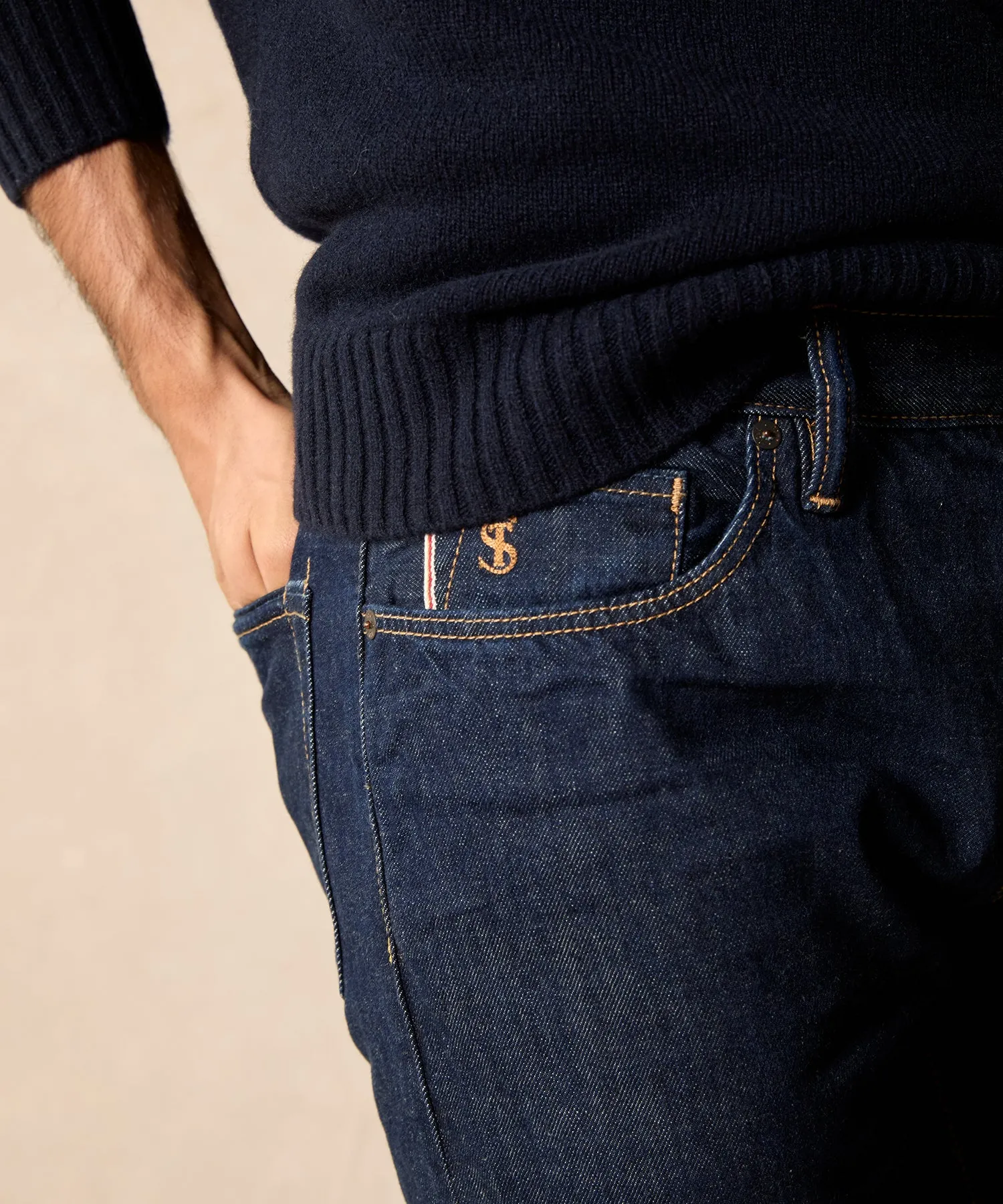 Slim Selvedge Jean in Indigo Rinse