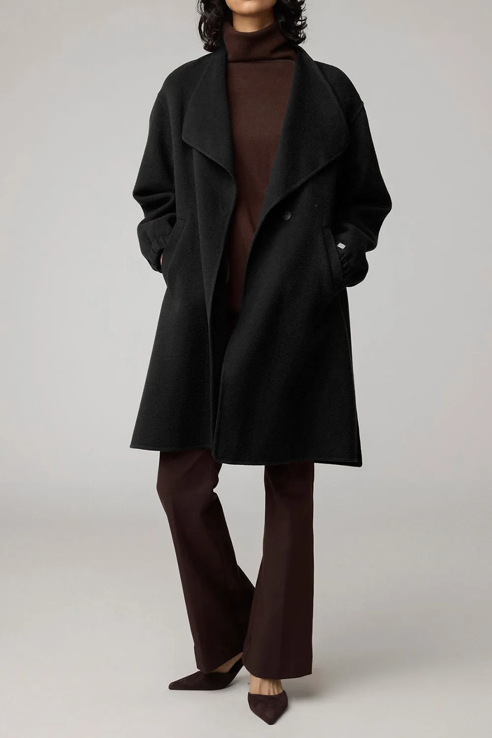 Souzie Black | Oversized Wool Coat