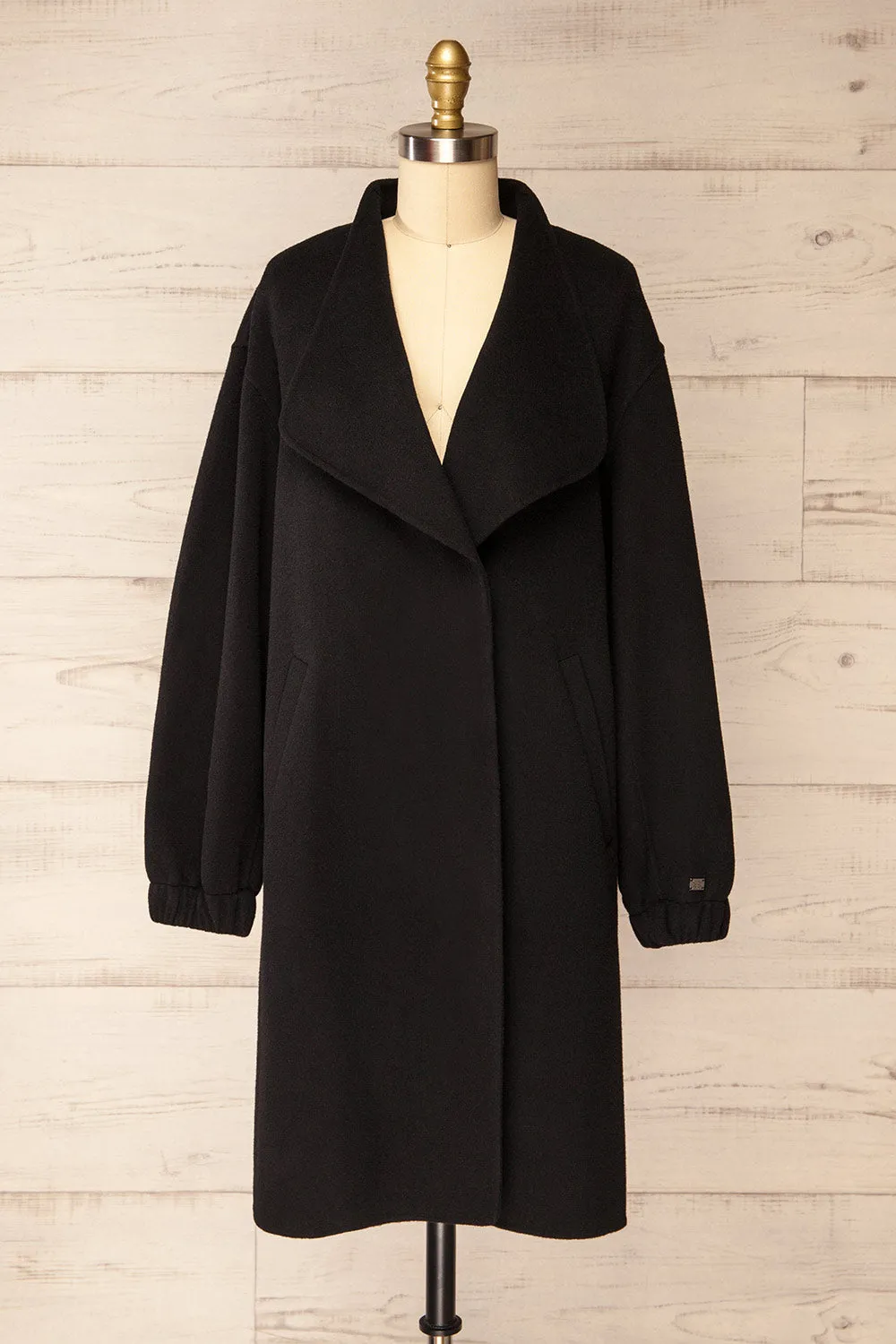 Souzie Black | Oversized Wool Coat