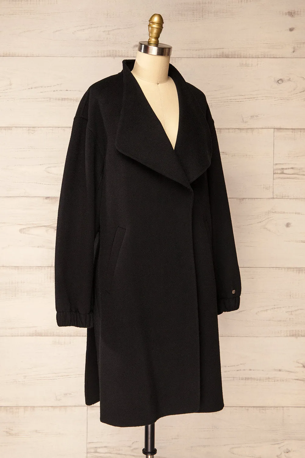 Souzie Black | Oversized Wool Coat