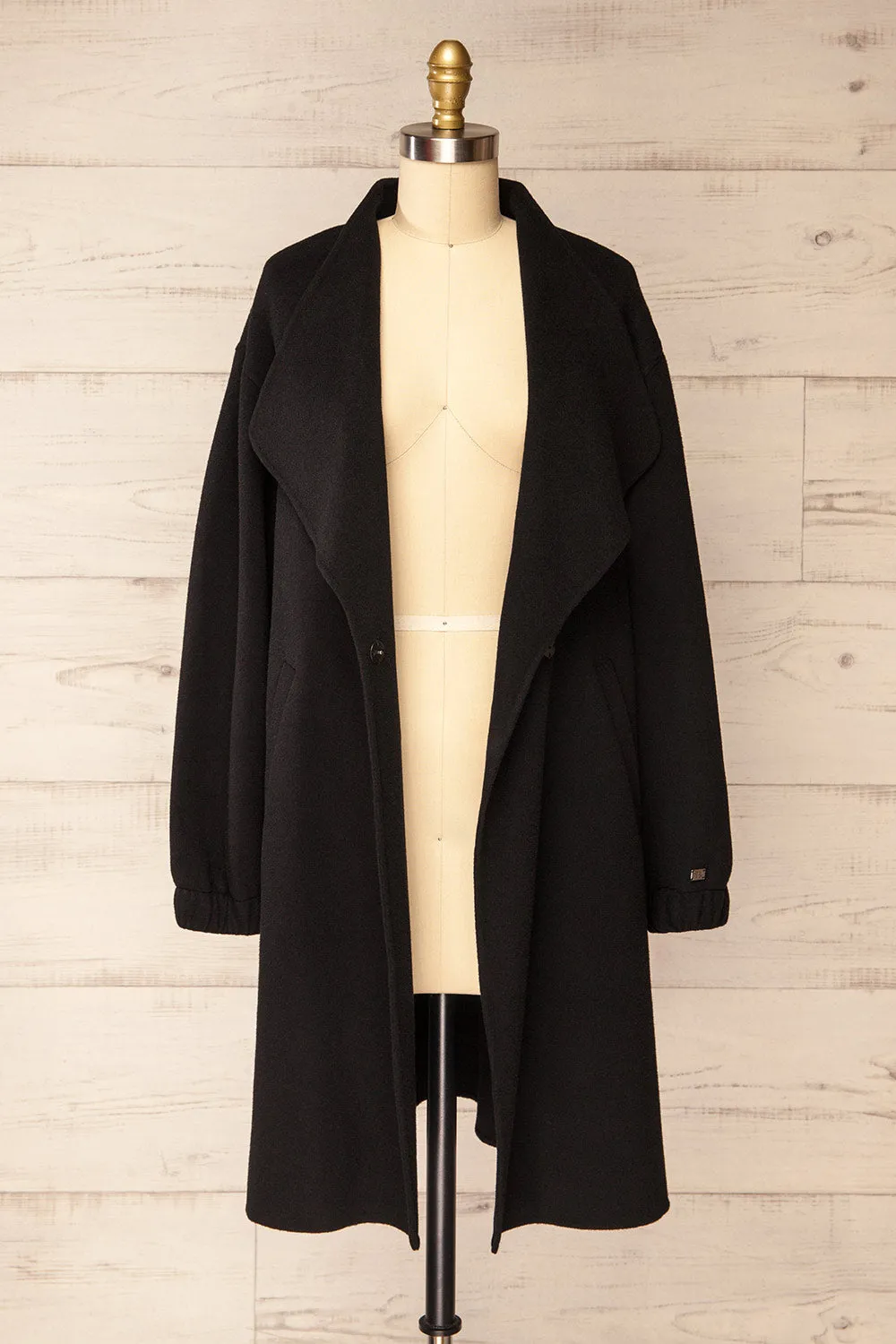 Souzie Black | Oversized Wool Coat