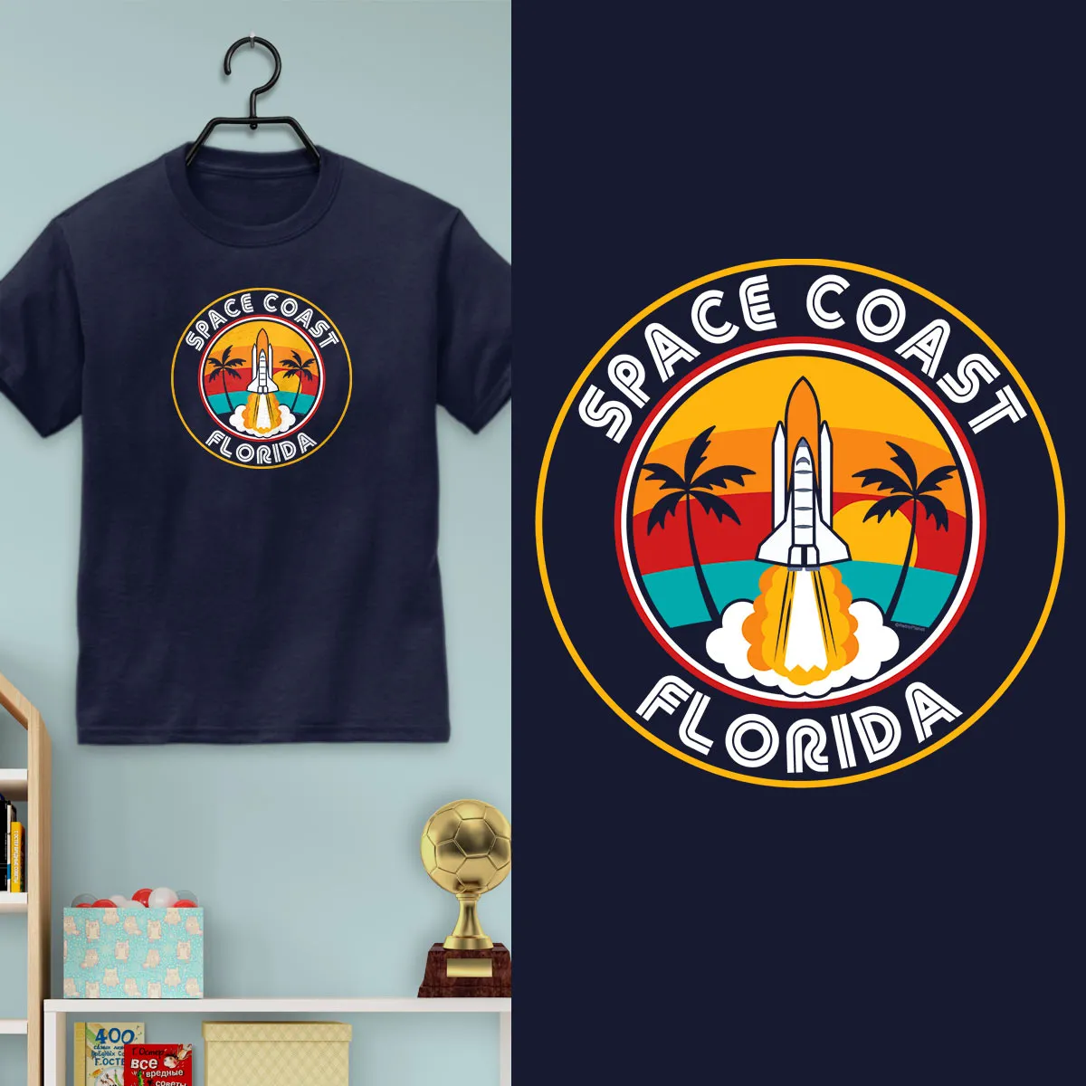 Space Coast Florida T-Shirt, Youth Unisex XS-XL, Toddler 2T-5/6