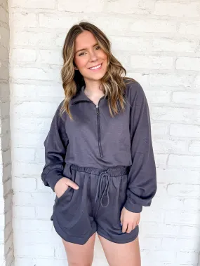 Spice Up Your Fall Romper Charcoal