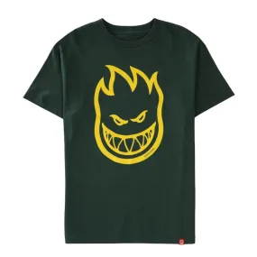 Spitfire Big Head T Shirt Green/Yellow