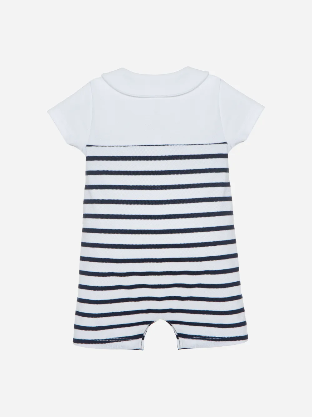 SS24 Patachou Baby Boys Navy Blue & White Nautical Romper