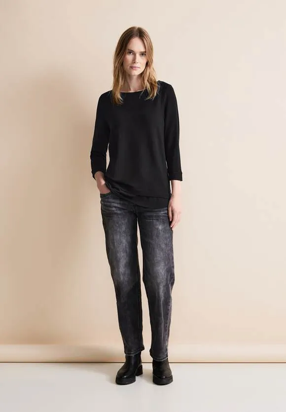 Street One Black top with chiffon undershirt