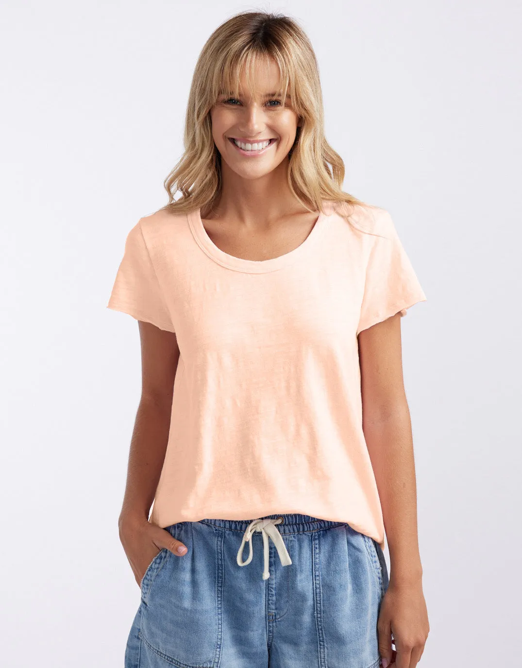 Summer Round Neck Tee - Sorbet Orange