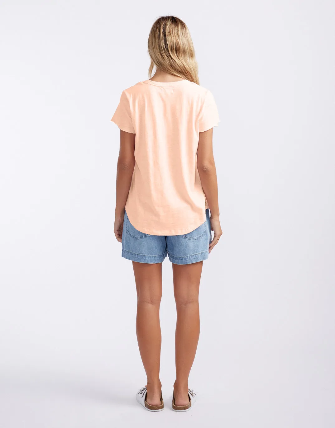 Summer Round Neck Tee - Sorbet Orange