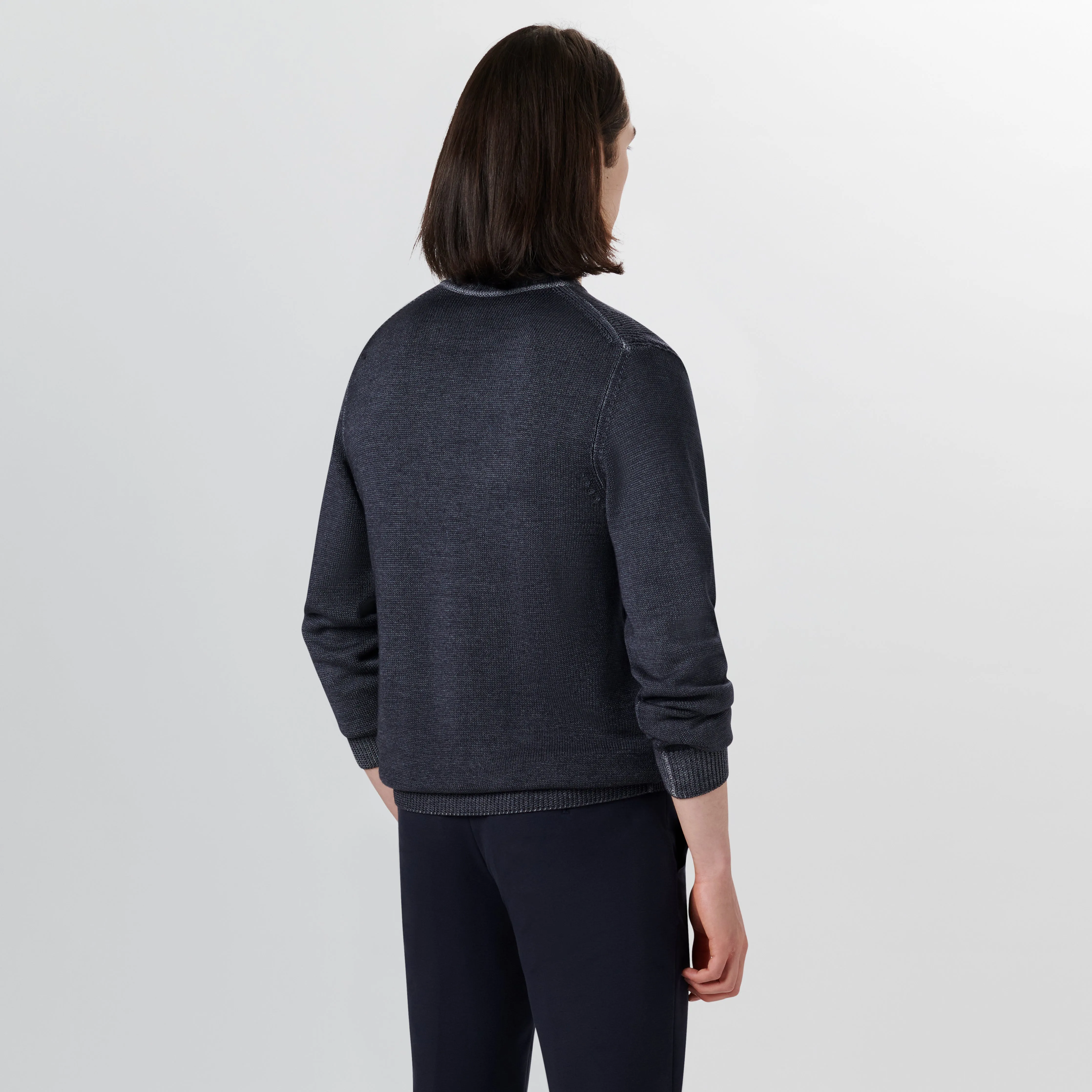 Super Merino Crew Neck Diamond Cable Sweater