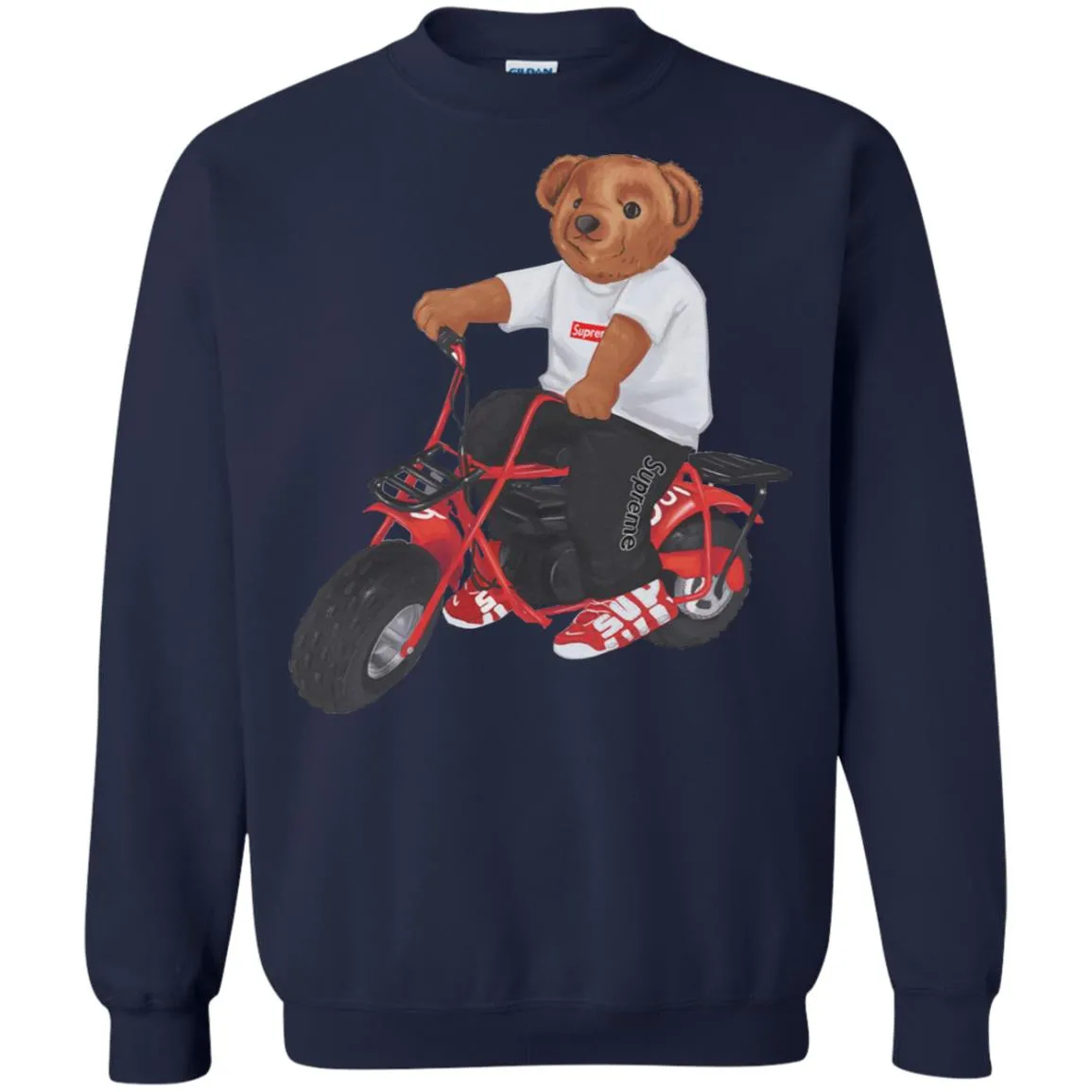 Supreme Bear Moto T-shirt Crewneck Pullover Sweatshirt