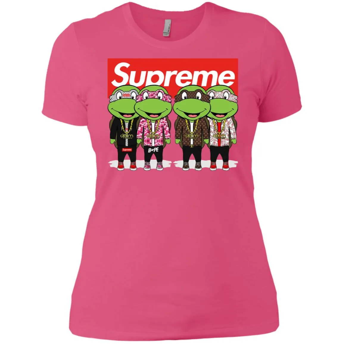 Supreme Turtle T-shirt Women Cotton T-Shirt