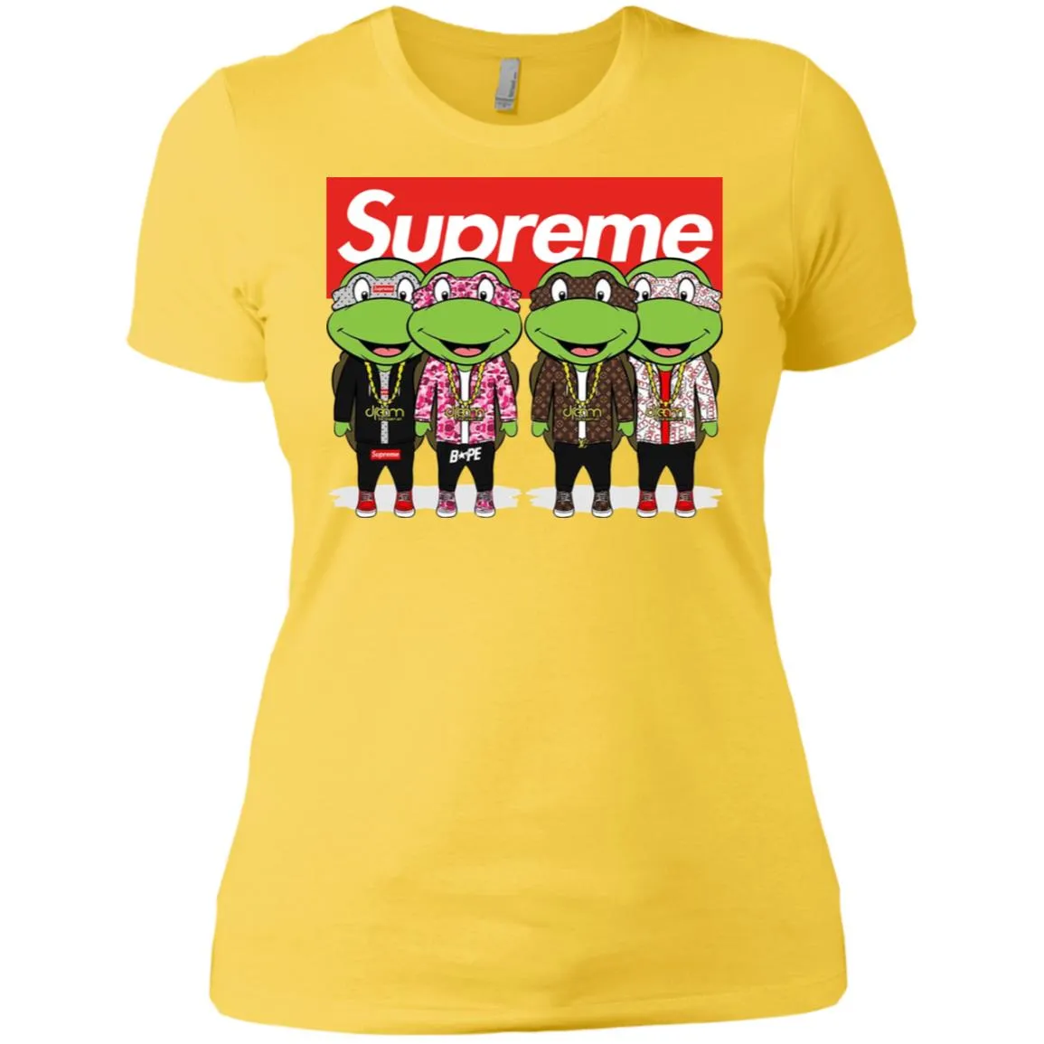 Supreme Turtle T-shirt Women Cotton T-Shirt