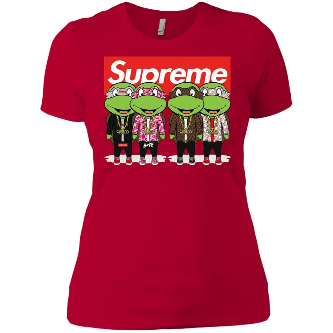 Supreme Turtle T-shirt Women Cotton T-Shirt