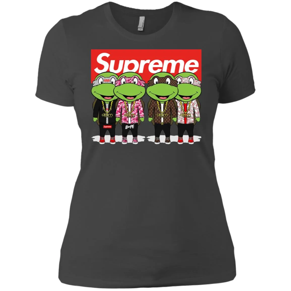 Supreme Turtle T-shirt Women Cotton T-Shirt