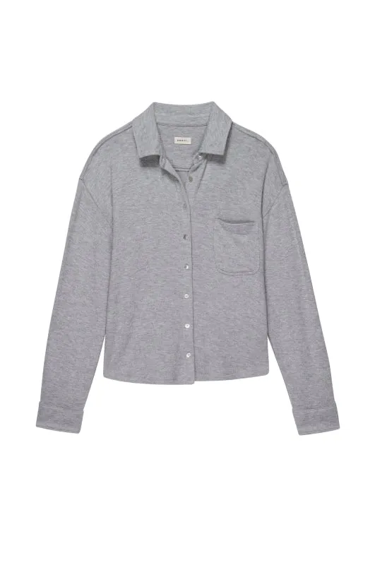 Sweater Button Down, Heather Grey