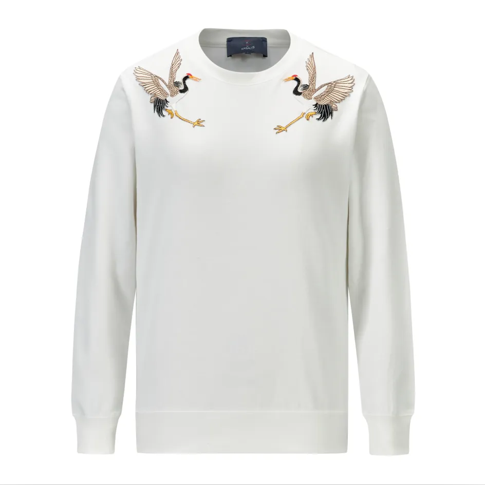 Sweatshirt white SW2101/ with cranes