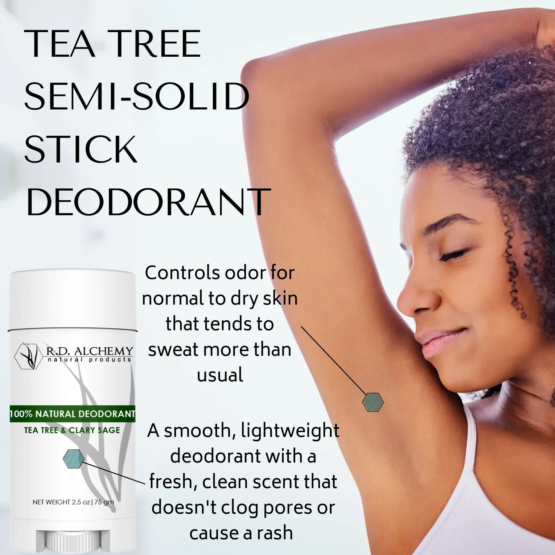 Tea Tree & Clary Sage Semi-Solid Stick Deodorant