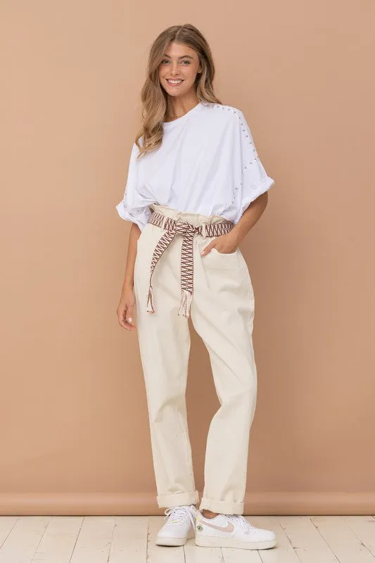 TEEK - Studded Oversized High Low Shirt