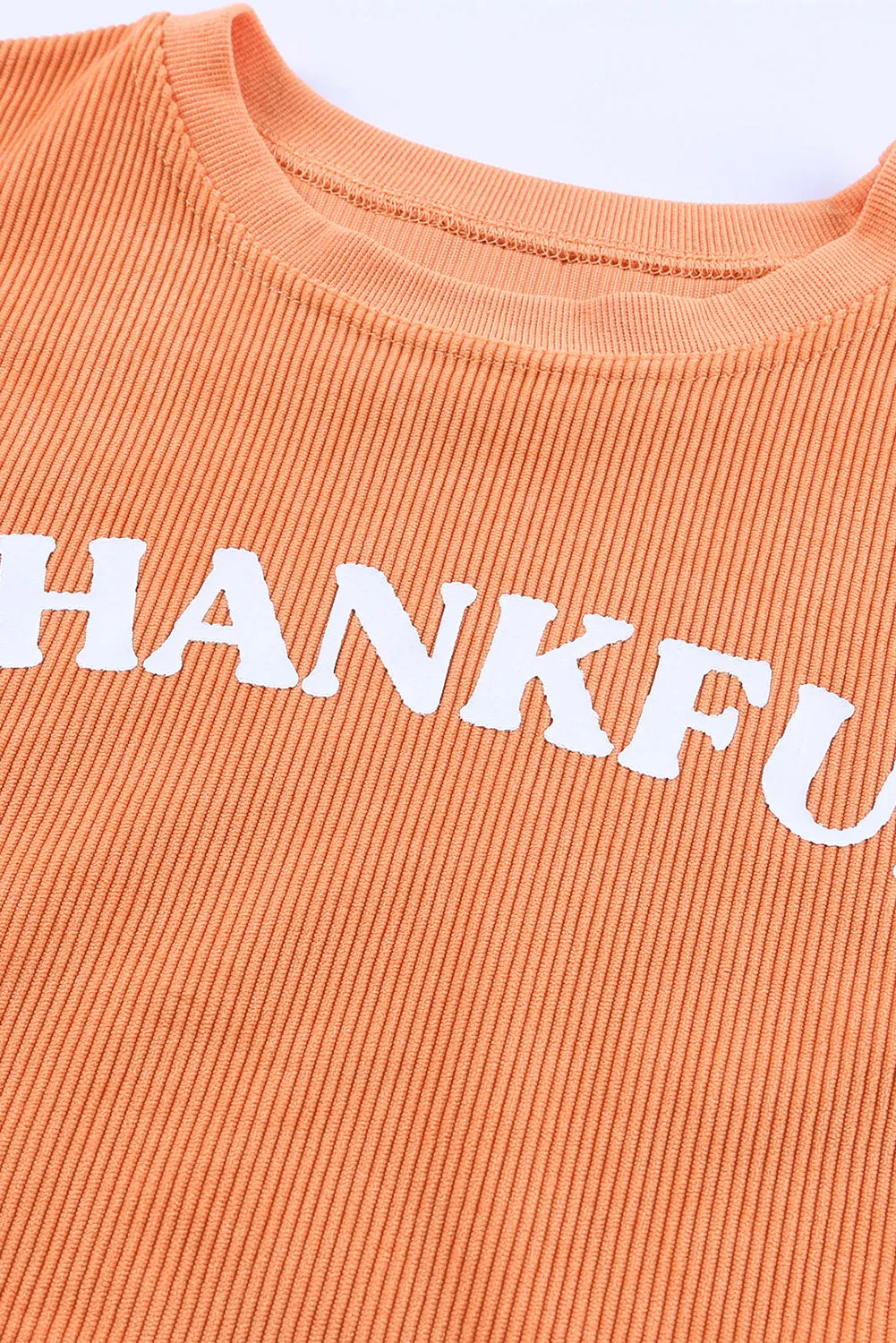 THANKFUL Graphic Ribbed Sweatshirt